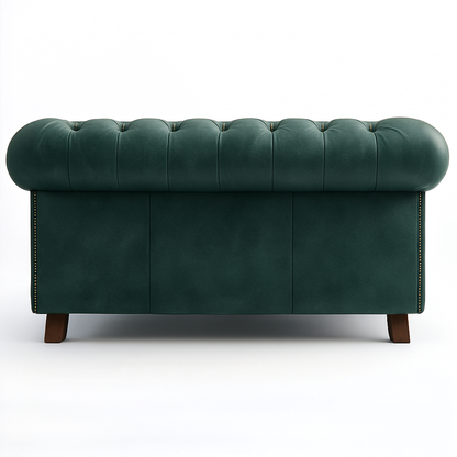 Mayfair Regent British Made Chesterfield in Highland Grove Juniper Green – Cracked Wax Leather