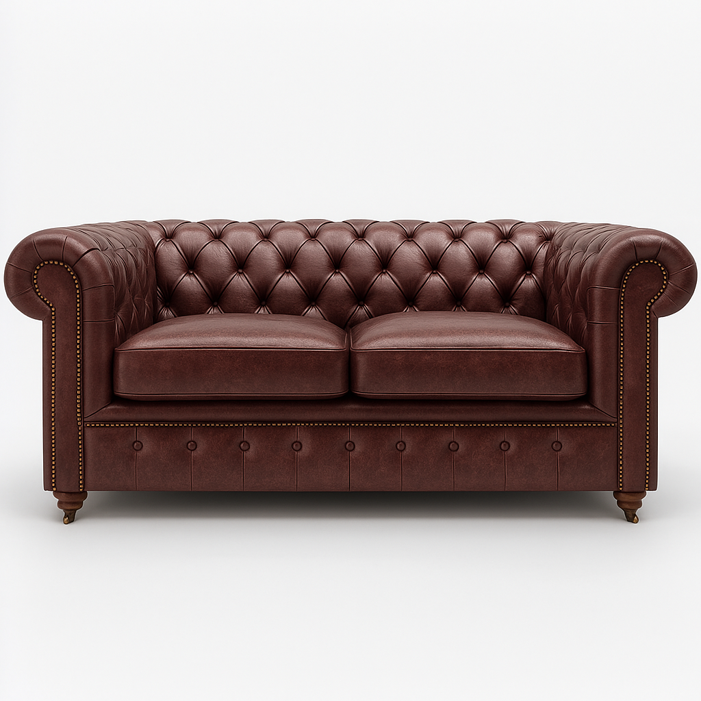 Mayfair Regent British Made Chesterfield in Balmoral Mulberry – Cracked Wax Leather