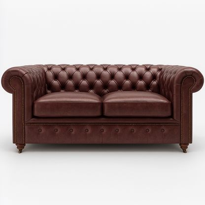 Mayfair Regent British Made Chesterfield in Balmoral Mulberry – Cracked Wax Leather