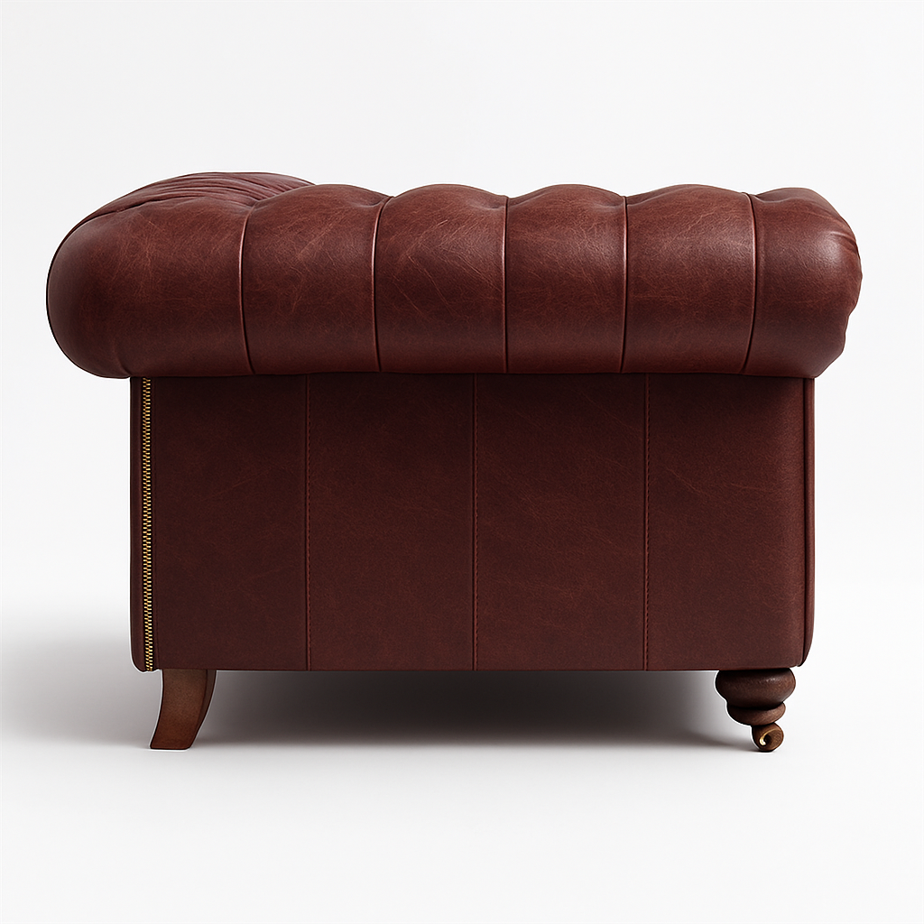 Mayfair Regent British Made Chesterfield in Balmoral Mulberry – Cracked Wax Leather