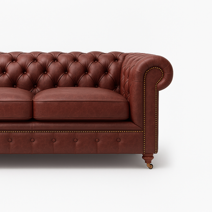 Mayfair Regent British Made Chesterfield in Balmoral Mulberry – Cracked Wax Leather