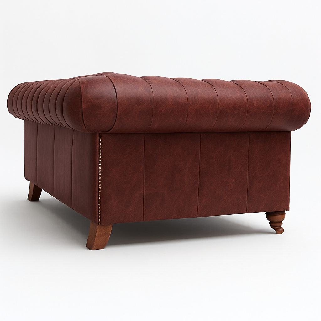 Mayfair Regent British Made Chesterfield in Balmoral Mulberry – Cracked Wax Leather