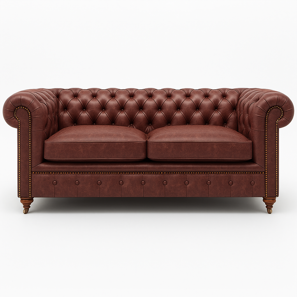 Mayfair Regent British Made Chesterfield in Balmoral Mulberry – Cracked Wax Leather