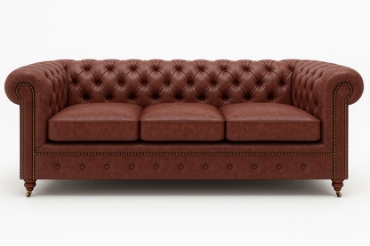 Mayfair Regent British Made Chesterfield in Balmoral Mulberry – Cracked Wax Leather