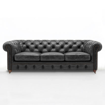 Mayfair Regent British Made Chesterfield Cracked Wax Pewter