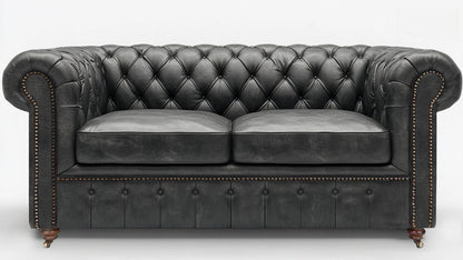 Mayfair Regent British Made Chesterfield Cracked Wax Pewter