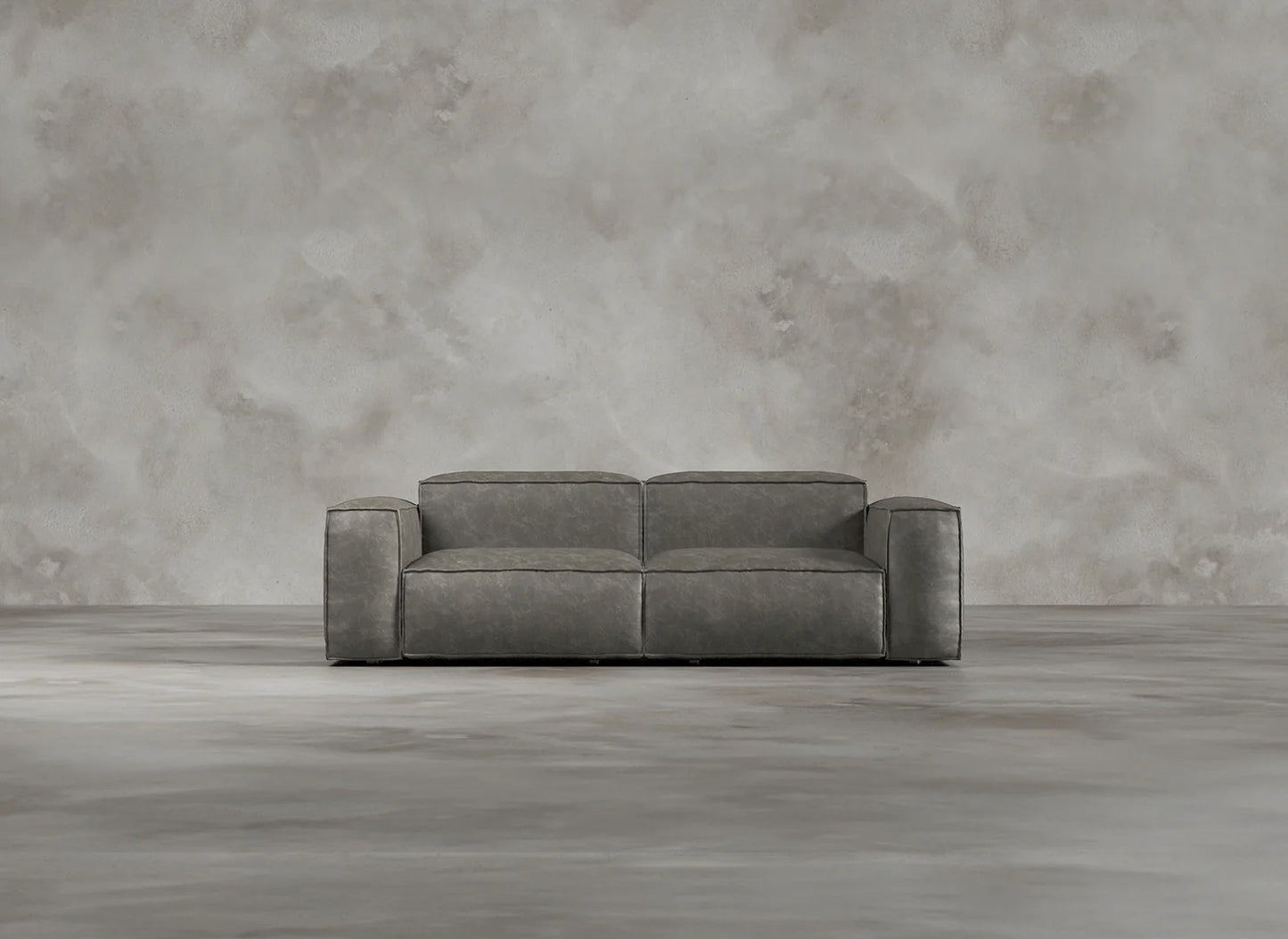 Modular Sofa I Genuine Italian Leather I Ashen I Grey