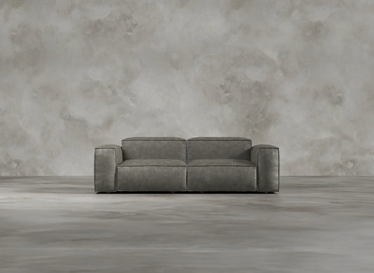 Modular Sofa I Genuine Italian Leather I Ashen I Grey