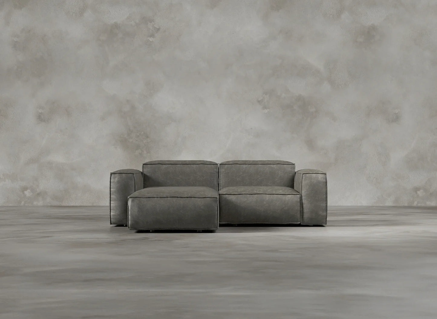 Modular Sofa I Genuine Italian Leather I Ashen I Grey