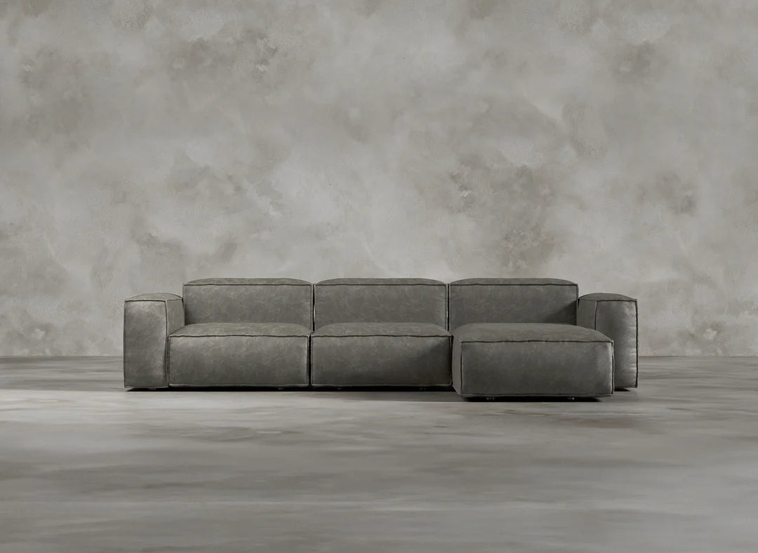Modular Sofa I Genuine Italian Leather I Ashen I Grey
