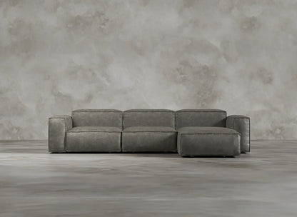 Modular Sofa I Genuine Italian Leather I Ashen I Grey