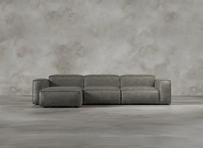 Modular Sofa I Genuine Italian Leather I Ashen I Grey