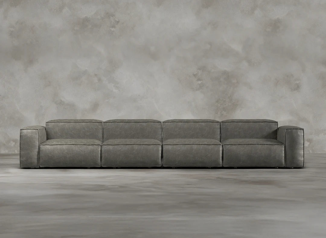Modular Sofa I Genuine Italian Leather I Ashen I Grey