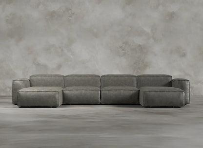 Modular Sofa I Genuine Italian Leather I Ashen I Grey