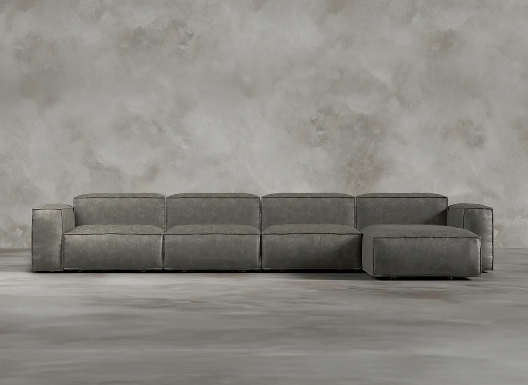 Modular Sofa I Genuine Italian Leather I Ashen I Grey