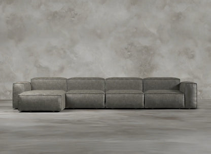 Modular Sofa I Genuine Italian Leather I Ashen I Grey