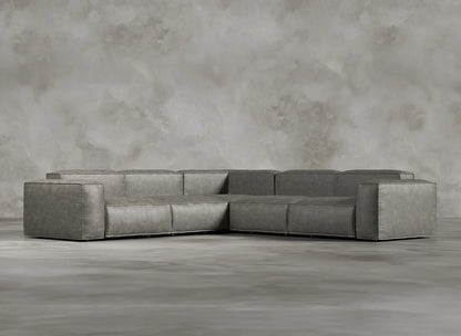 Modular Sofa I Genuine Italian Leather I Ashen I Grey