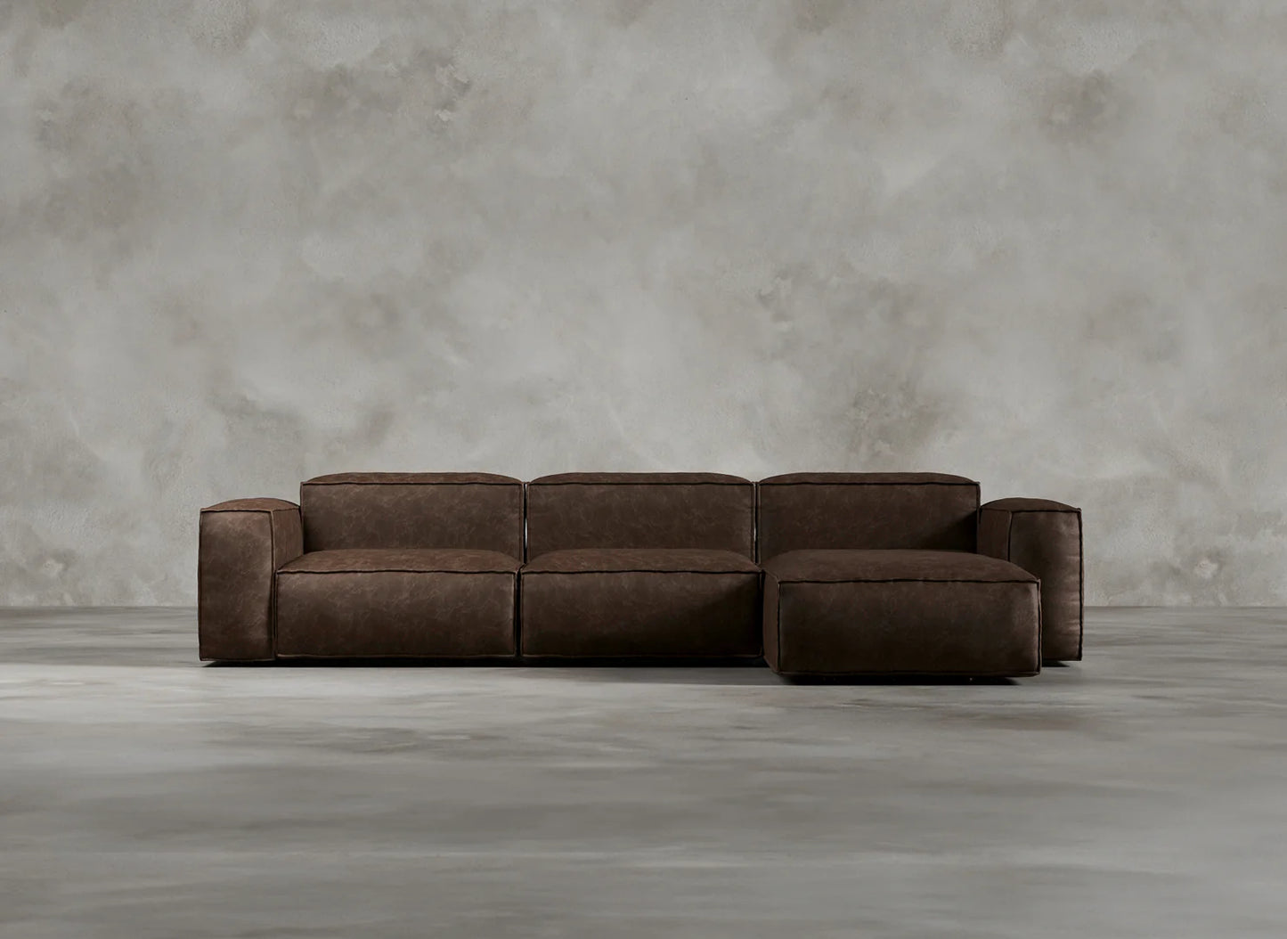 Modular Sofa I Genuine Italian Leather I Auburn I Tobacco