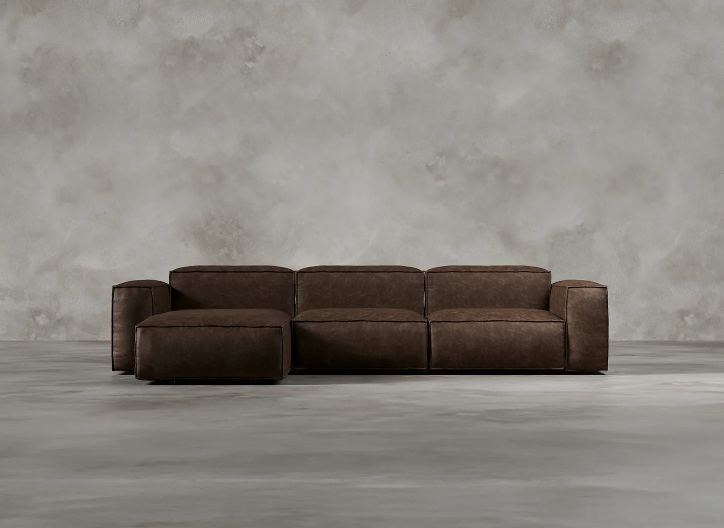 Modular Sofa I Genuine Italian Leather I Auburn I Tobacco