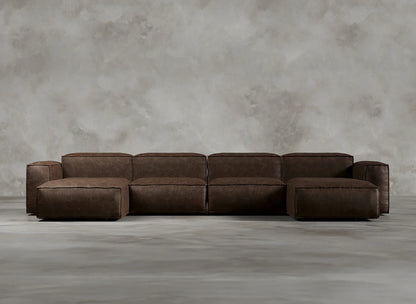 Modular Sofa I Genuine Italian Leather I Auburn I Tobacco