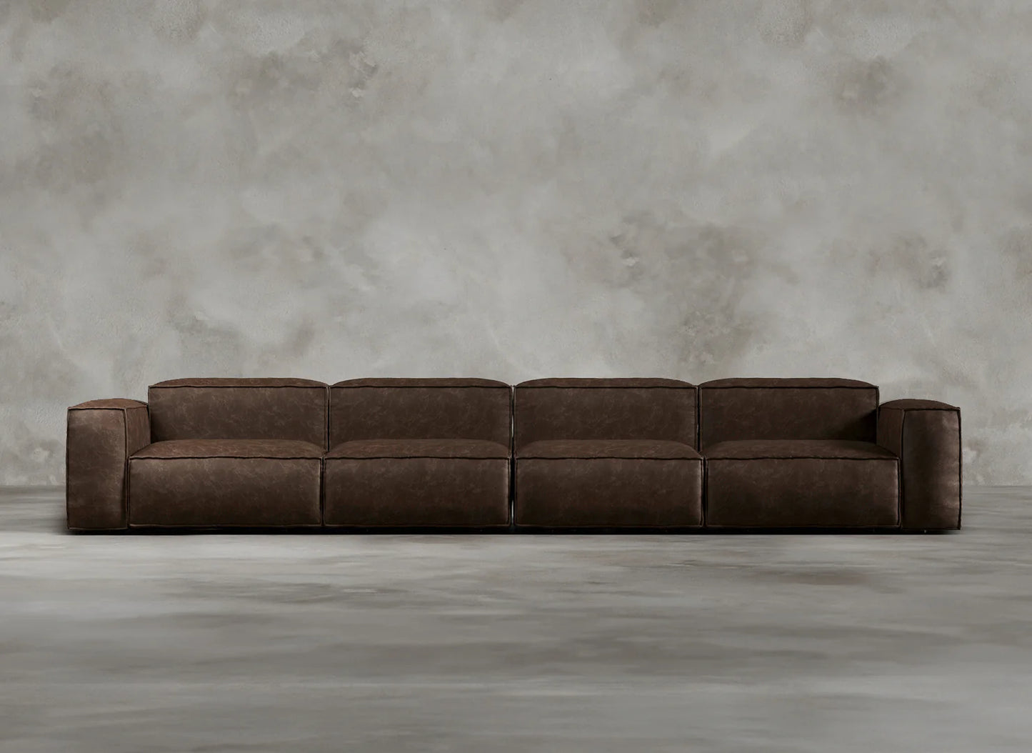 Modular Sofa I Genuine Italian Leather I Auburn I Tobacco