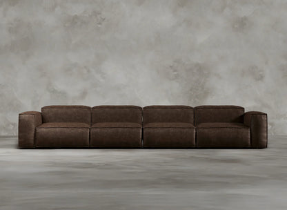Modular Sofa I Genuine Italian Leather I Auburn I Tobacco