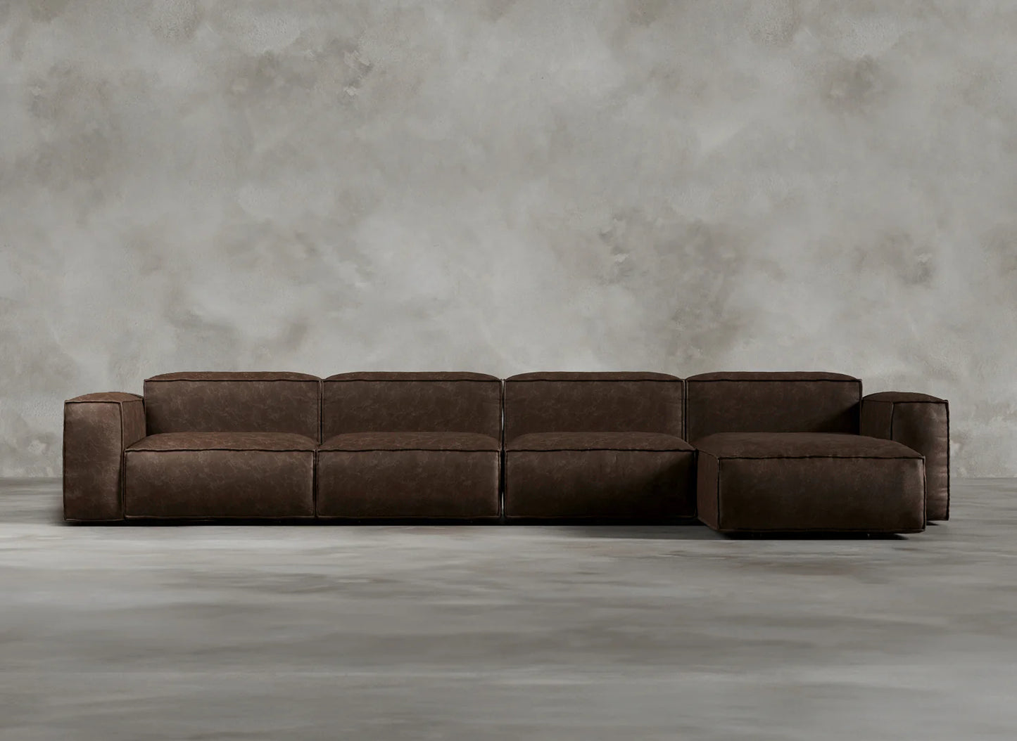 Modular Sofa I Genuine Italian Leather I Auburn I Tobacco