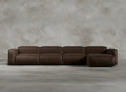 Modular Sofa I Genuine Italian Leather I Auburn I Tobacco