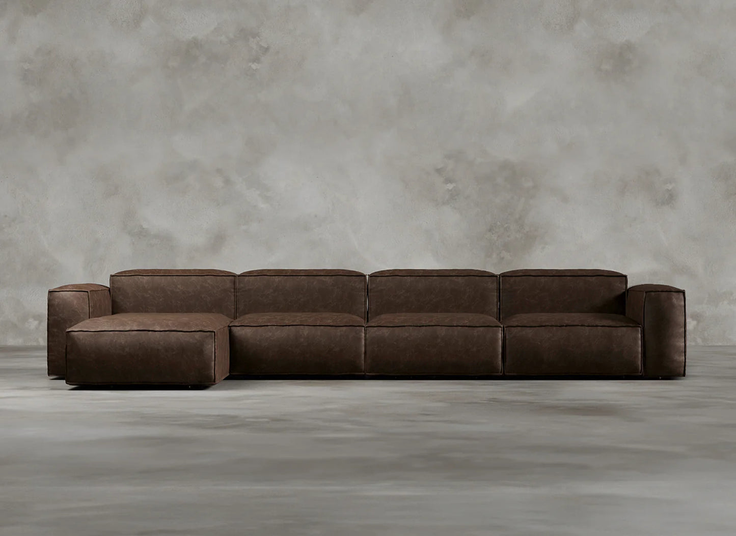 Modular Sofa I Genuine Italian Leather I Auburn I Tobacco
