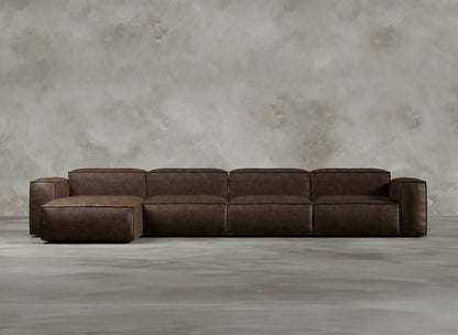 Modular Sofa I Genuine Italian Leather I Auburn I Tobacco