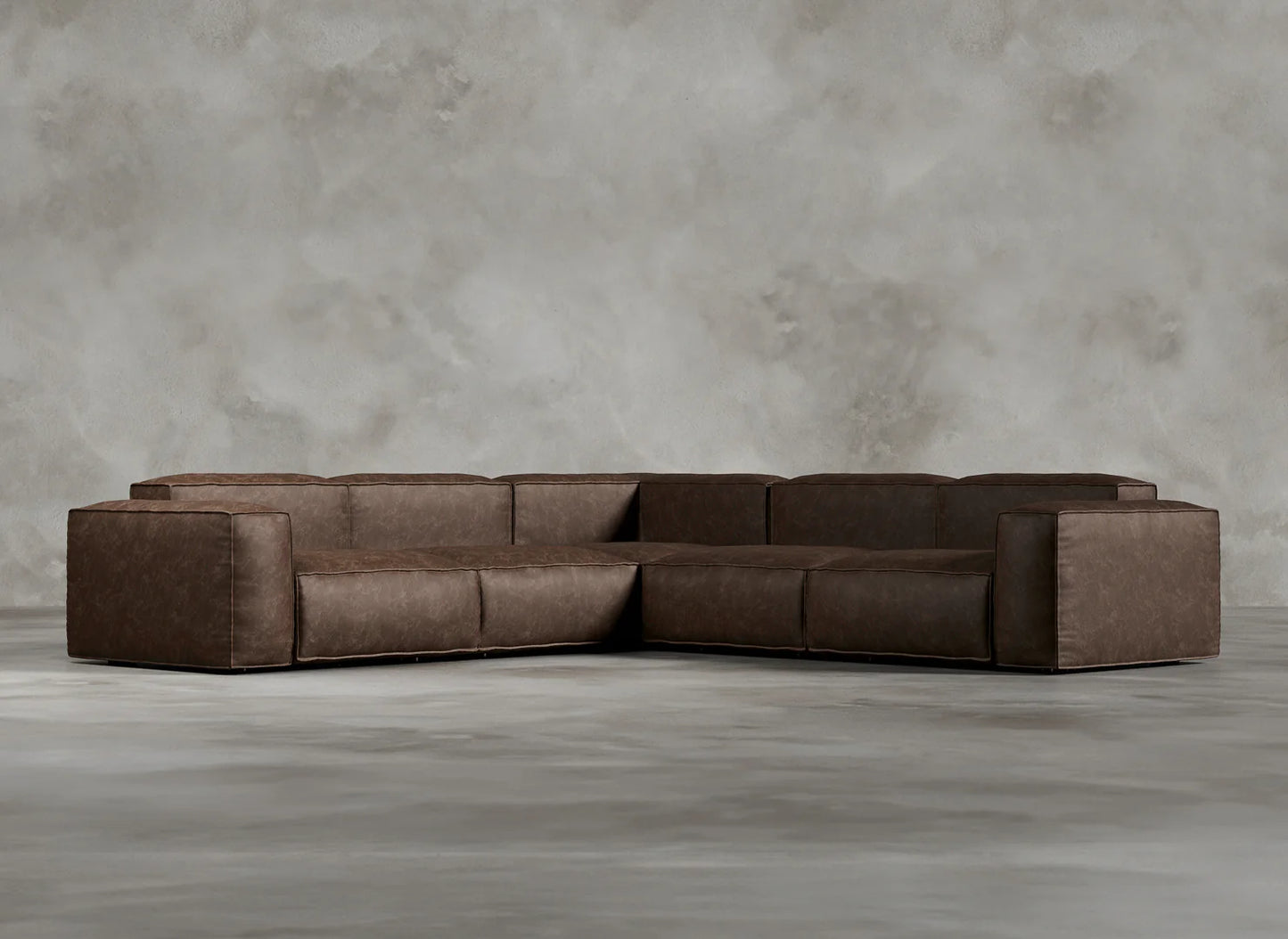 Modular Sofa I Genuine Italian Leather I Auburn I Tobacco