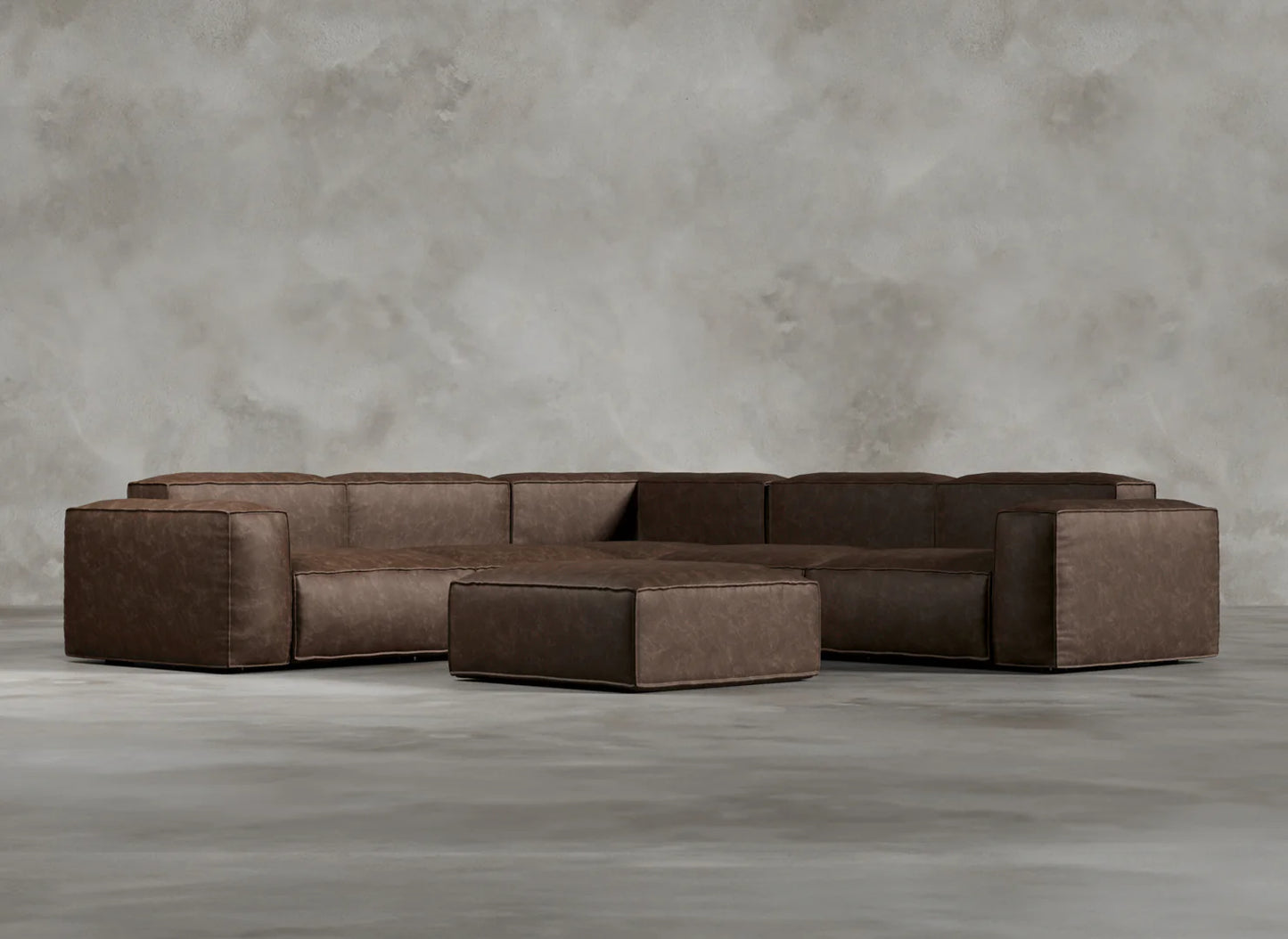 Modular Sofa I Genuine Italian Leather I Auburn I Tobacco