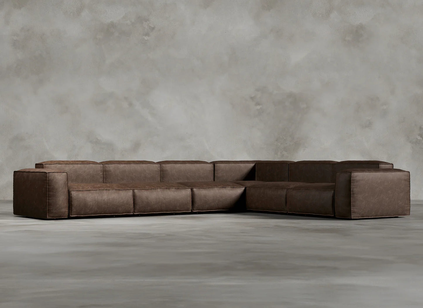 Modular Sofa I Genuine Italian Leather I Auburn I Tobacco
