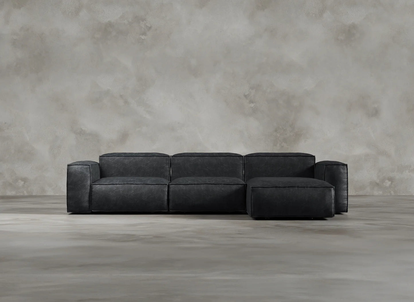 Modular Sofa I Genuine Italian Leather I Leaden I Slate