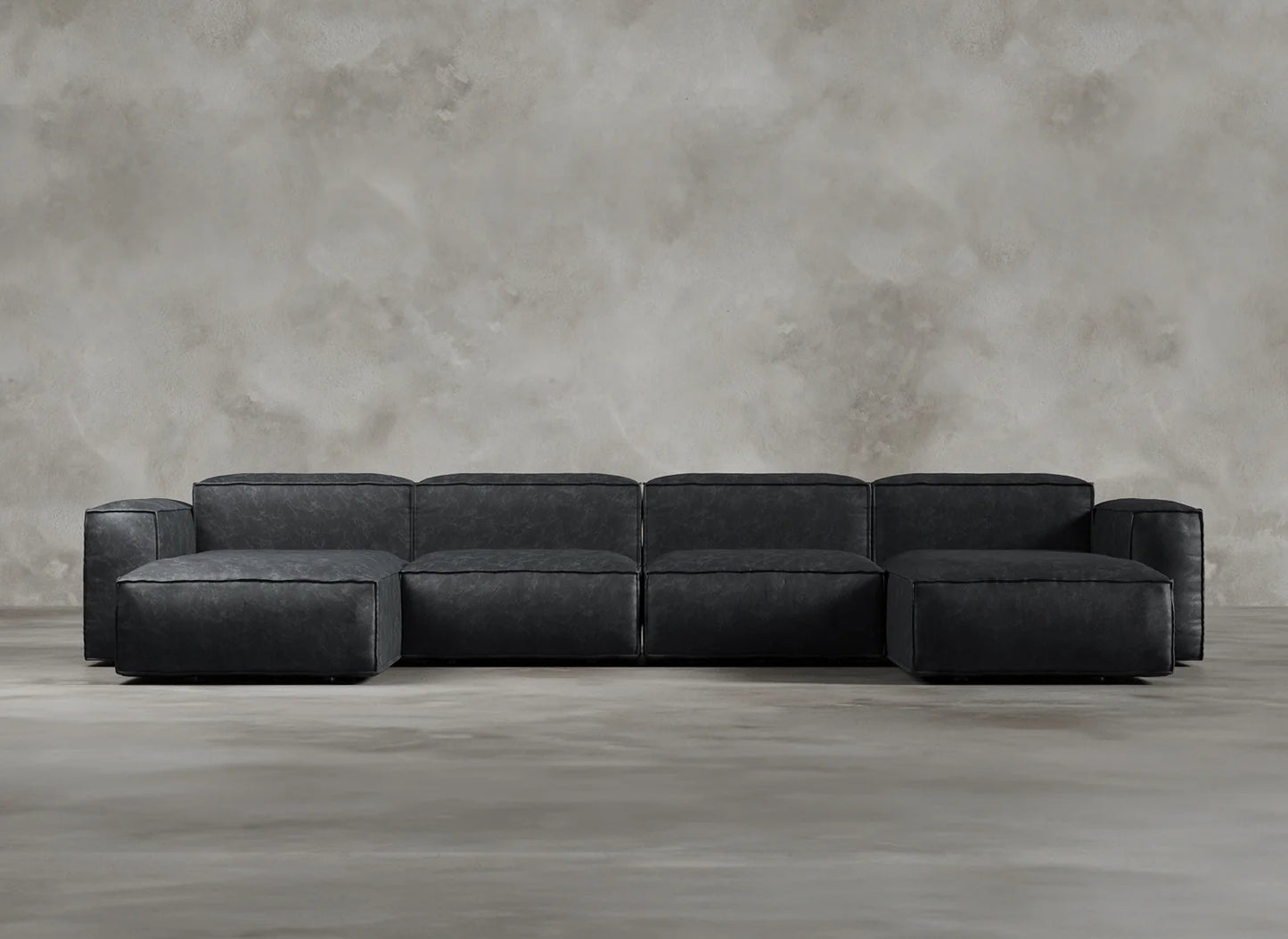 Modular Sofa I Genuine Italian Leather I Leaden I Slate