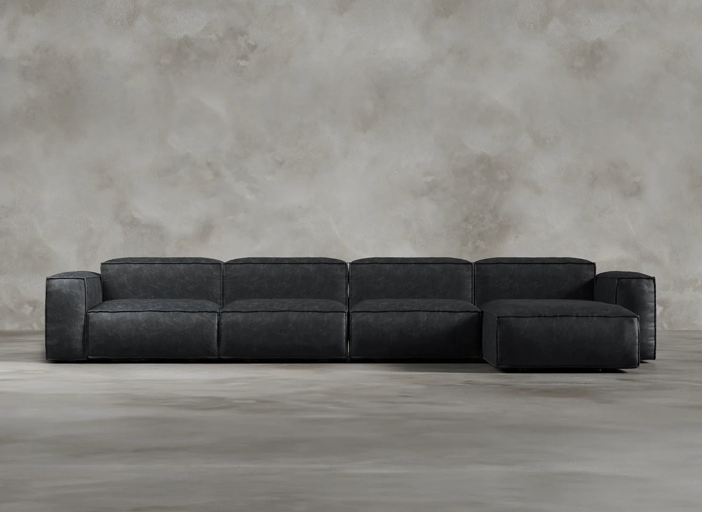 Modular Sofa I Genuine Italian Leather I Leaden I Slate