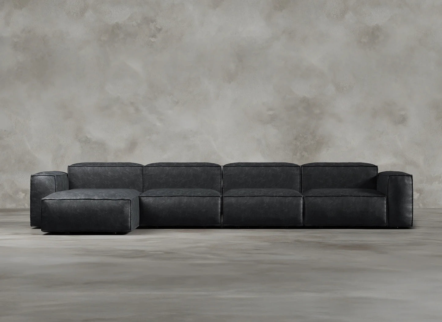Modular Sofa I Genuine Italian Leather I Leaden I Slate