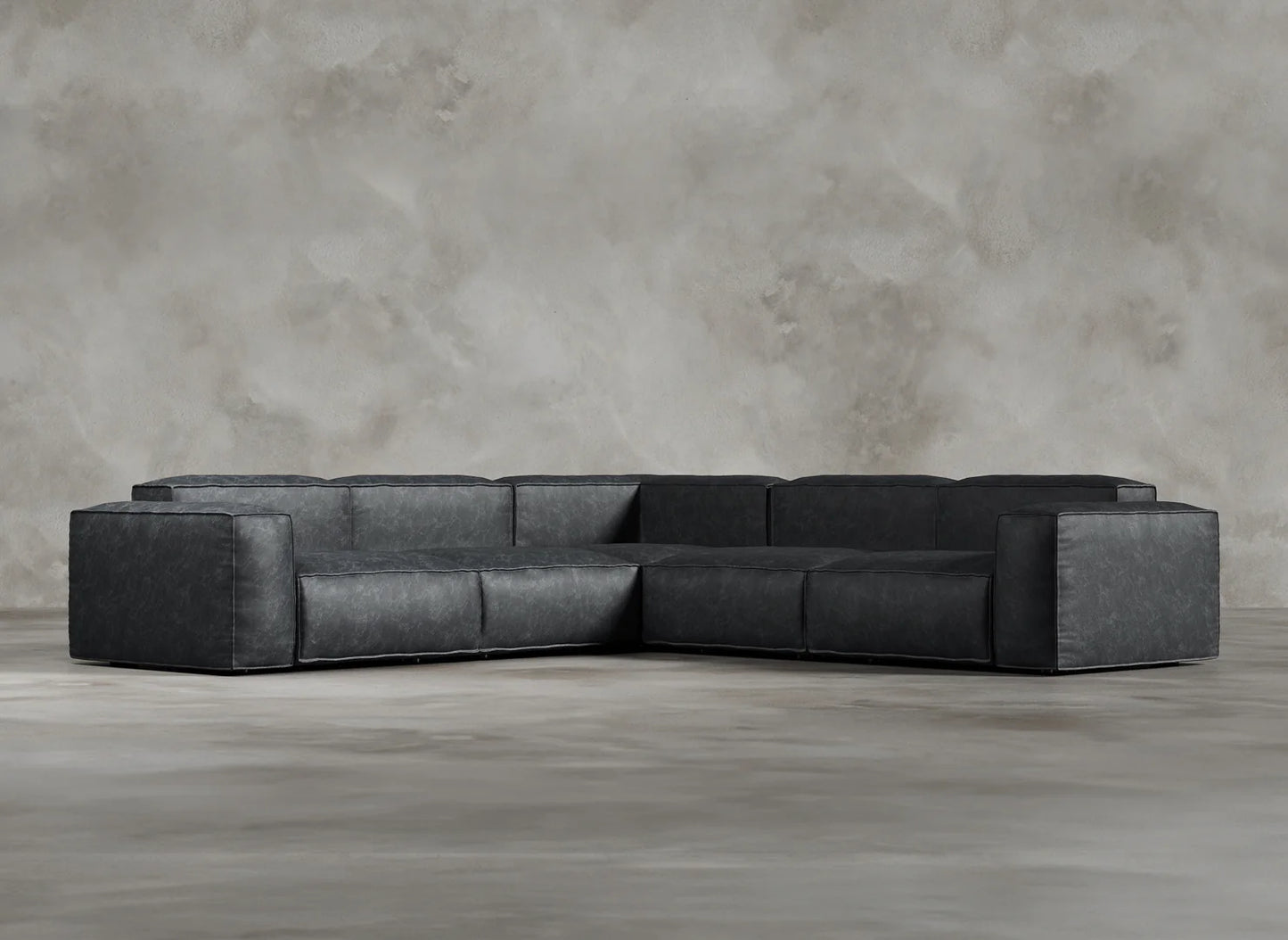 Modular Sofa I Genuine Italian Leather I Leaden I Slate
