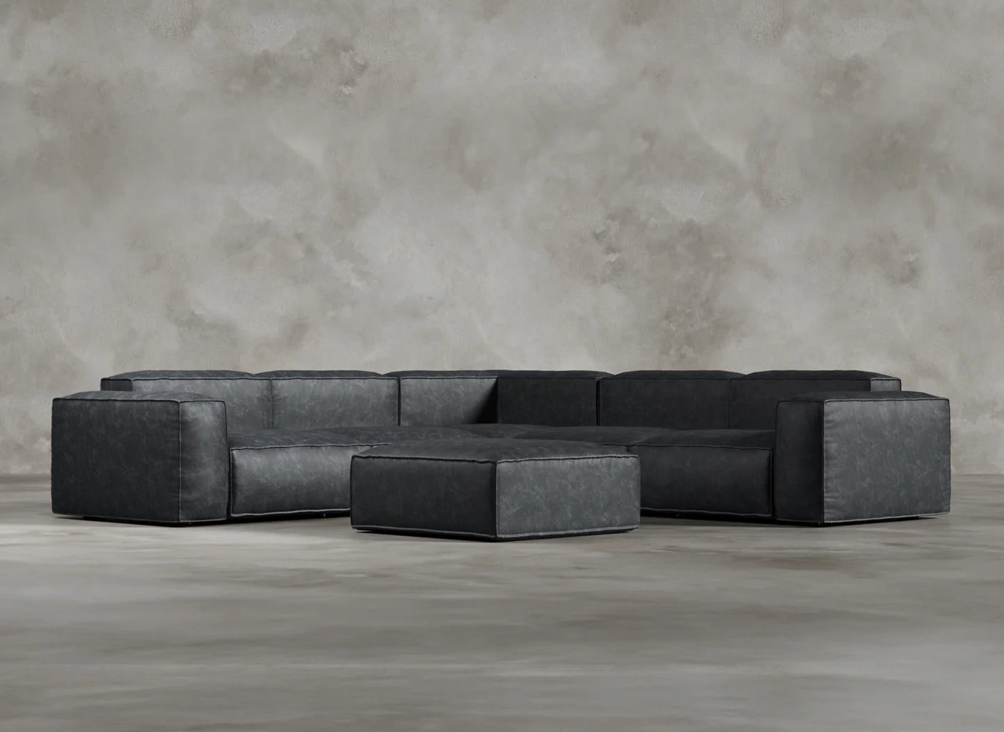 Modular Sofa I Genuine Italian Leather I Leaden I Slate
