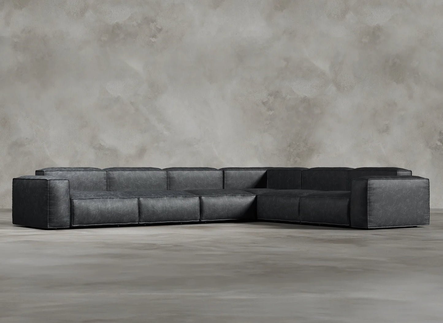 Modular Sofa I Genuine Italian Leather I Leaden I Slate