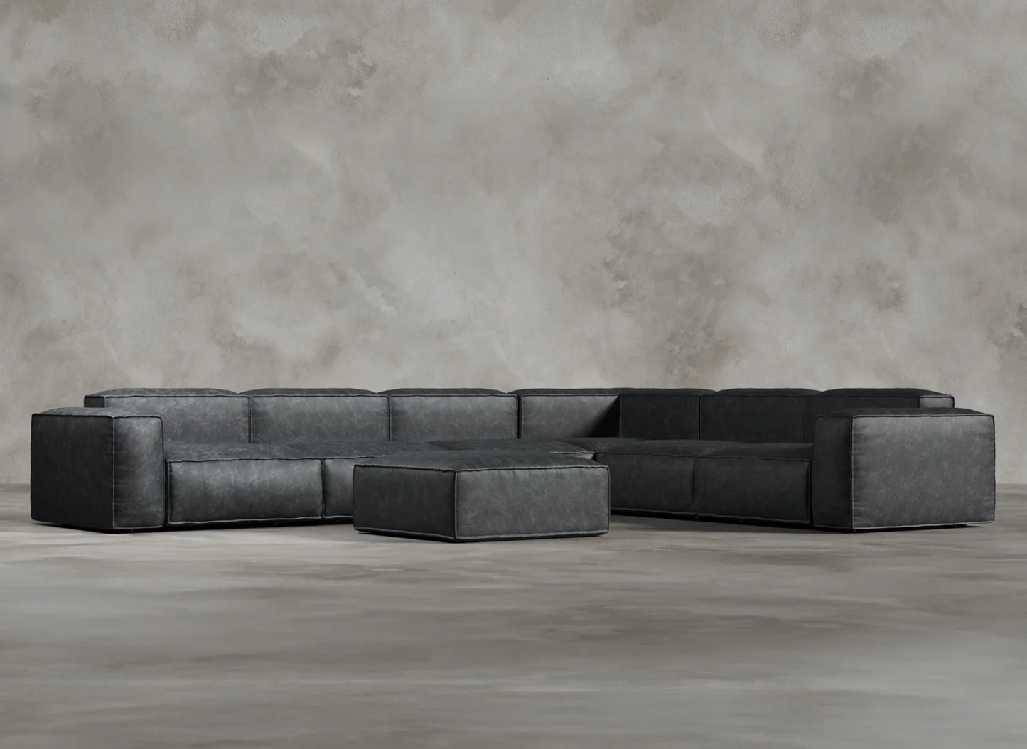 Modular Sofa I Genuine Italian Leather I Leaden I Slate