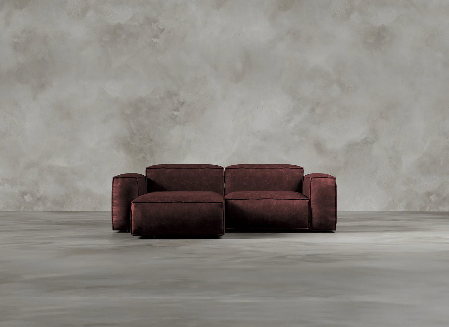 Modular Sofa I Genuine Italian Leather I Roseate I Red