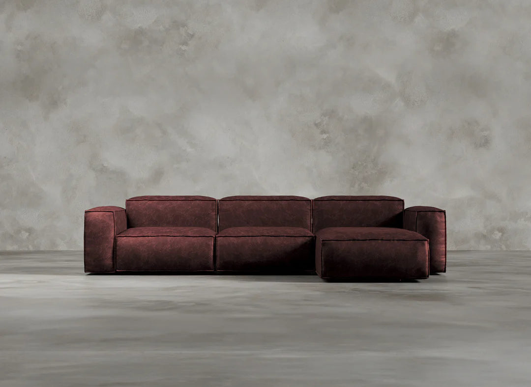 Modular Sofa I Genuine Italian Leather I Roseate I Red