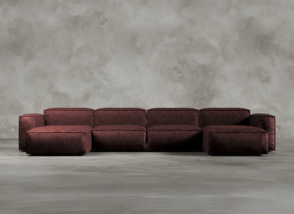 Modular Sofa I Genuine Italian Leather I Roseate I Red