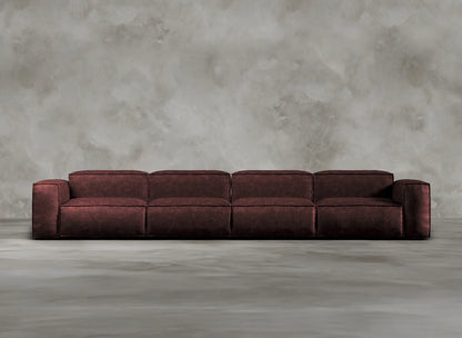 Modular Sofa I Genuine Italian Leather I Roseate I Red