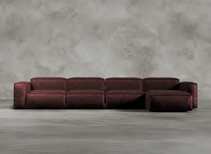 Modular Sofa I Genuine Italian Leather I Roseate I Red