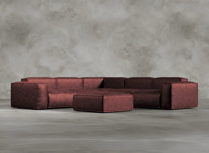 Modular Sofa I Genuine Italian Leather I Roseate I Red