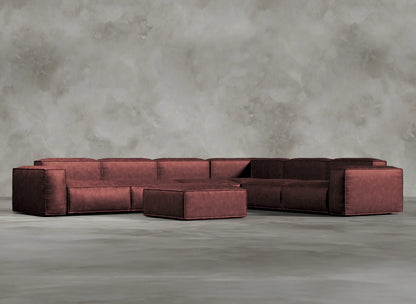 Modular Sofa I Genuine Italian Leather I Roseate I Red