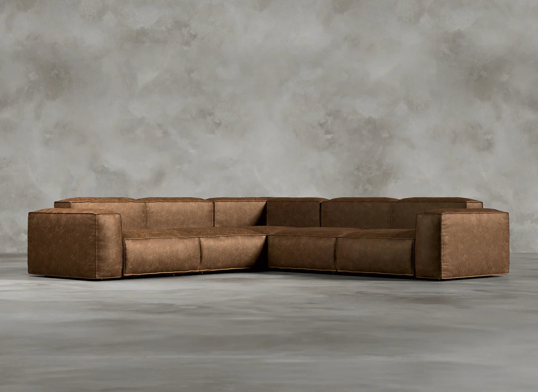 Modular Sofa I Genuine Italian Leather  I Sorrel I Brown