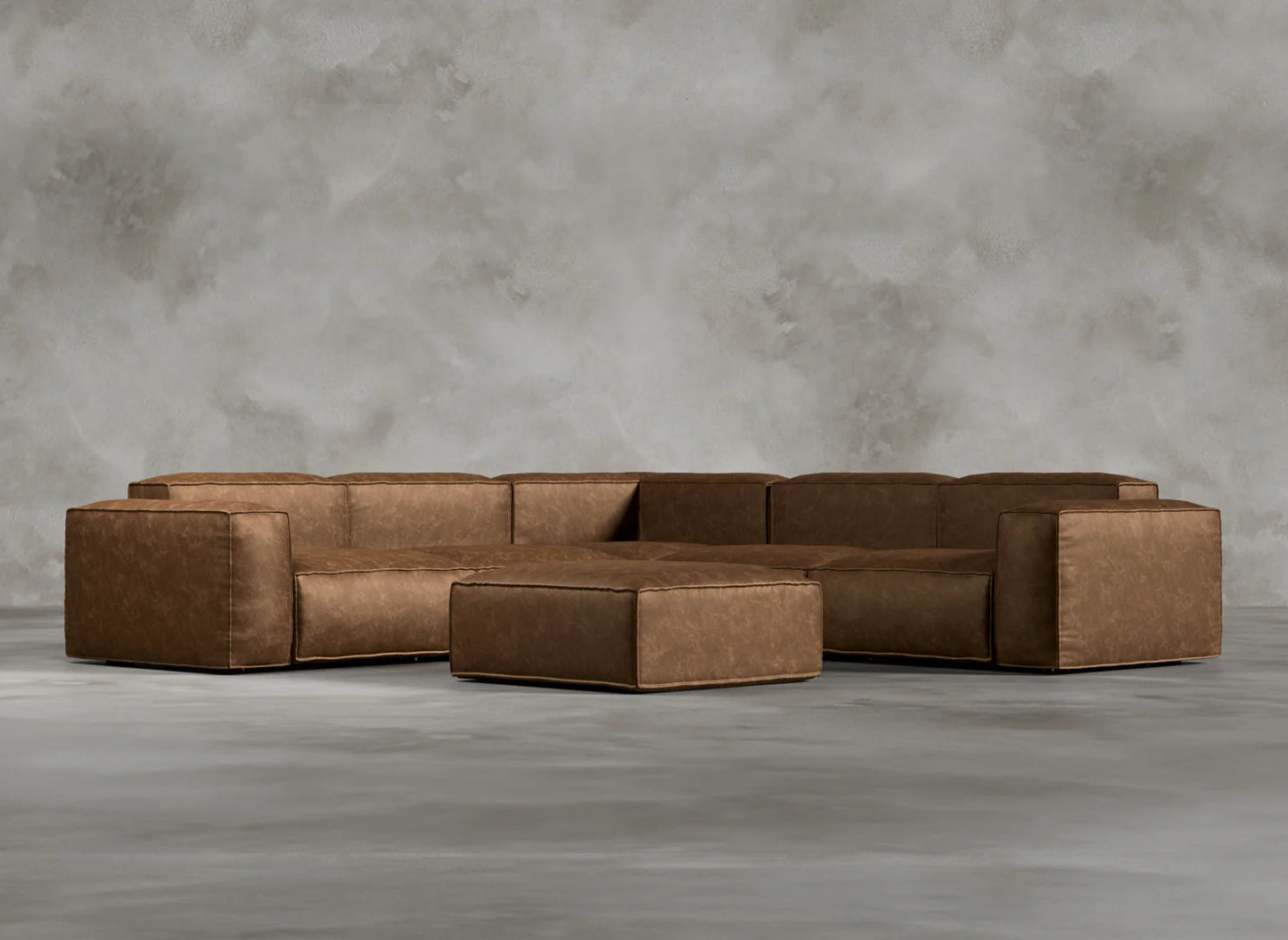 Modular Sofa I Genuine Italian Leather  I Sorrel I Brown
